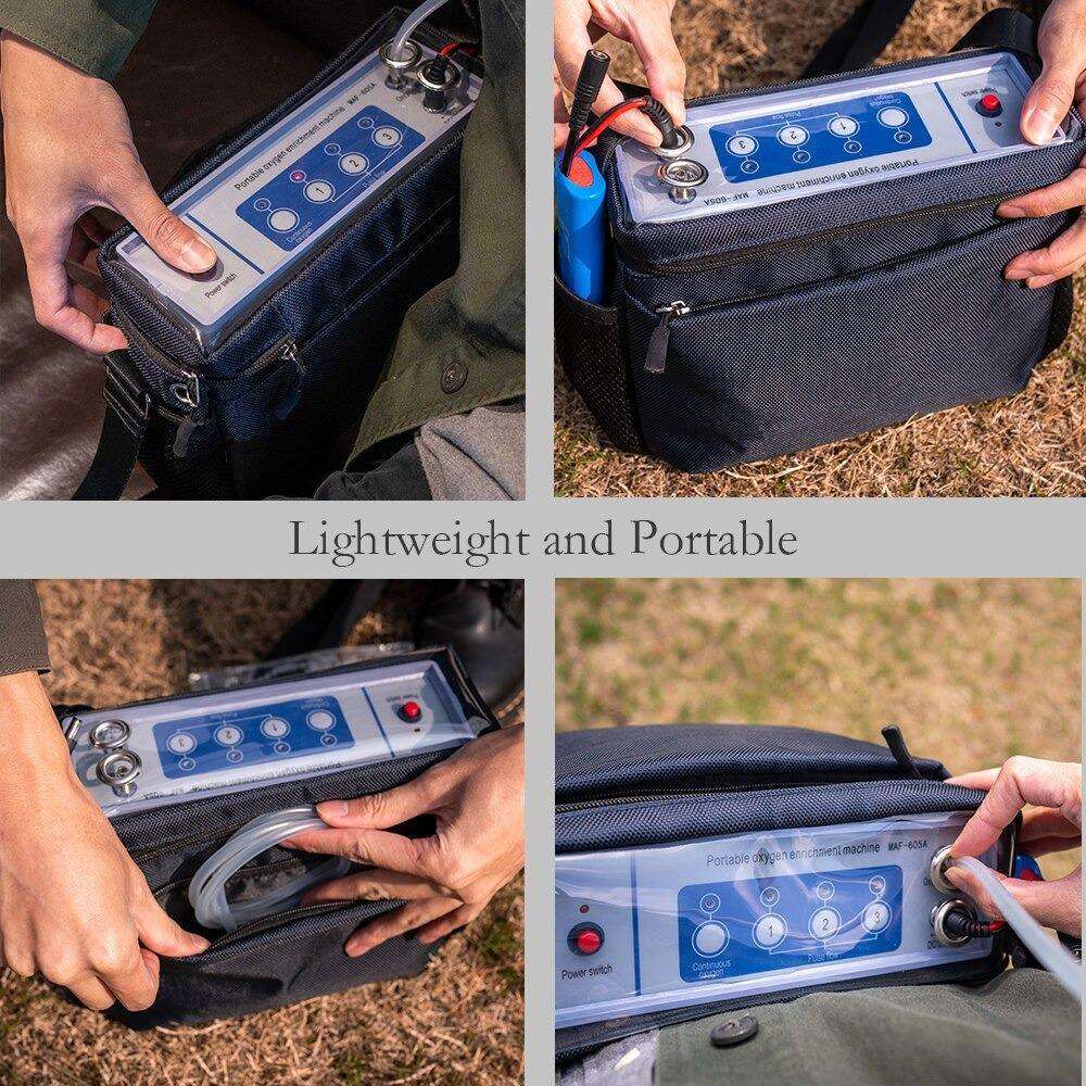 SuperLight 1-3L/min Adjustable Flow Portable Continuous Oxygen Concentrator Enrichment Machine With Battery - Able Oxygen
