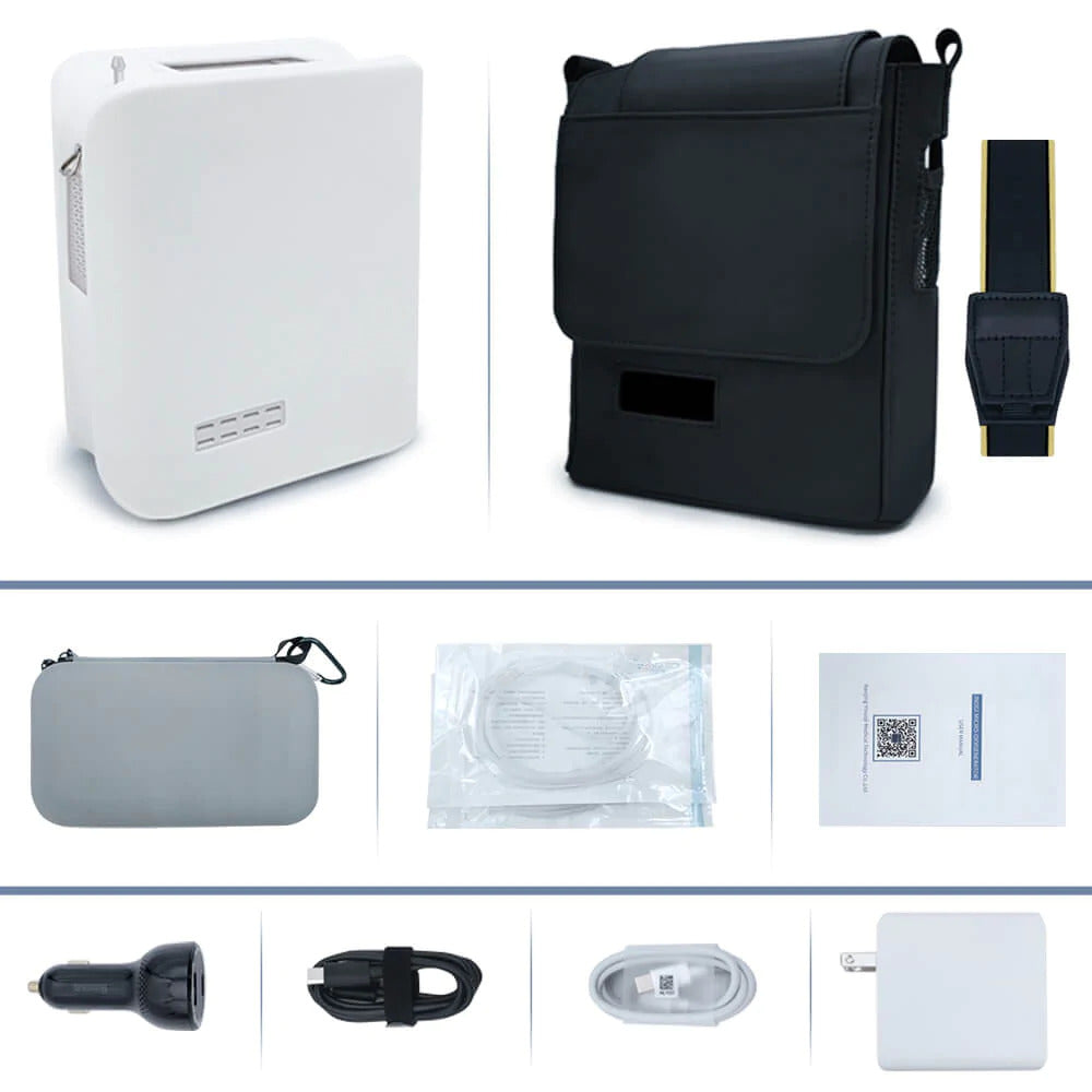 6L Portable Medical Grade Pulse Flow Oxygen Concentrator With Detachable Battery and Sieve Bed MU668