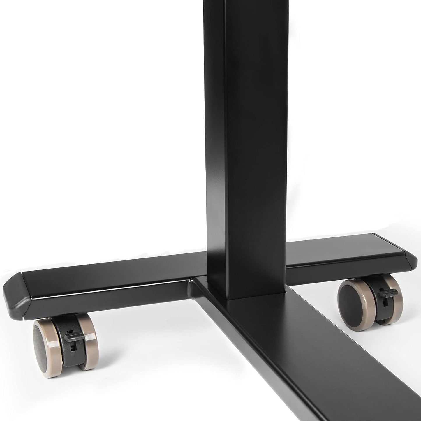 Vaunn FSA/HSA Eligible, Medical Electric Overbed Table Bedside Height Adjustable Table with Wheels (Electric-Powered, Hospital and Home Use) - Brown (Organic Modern)