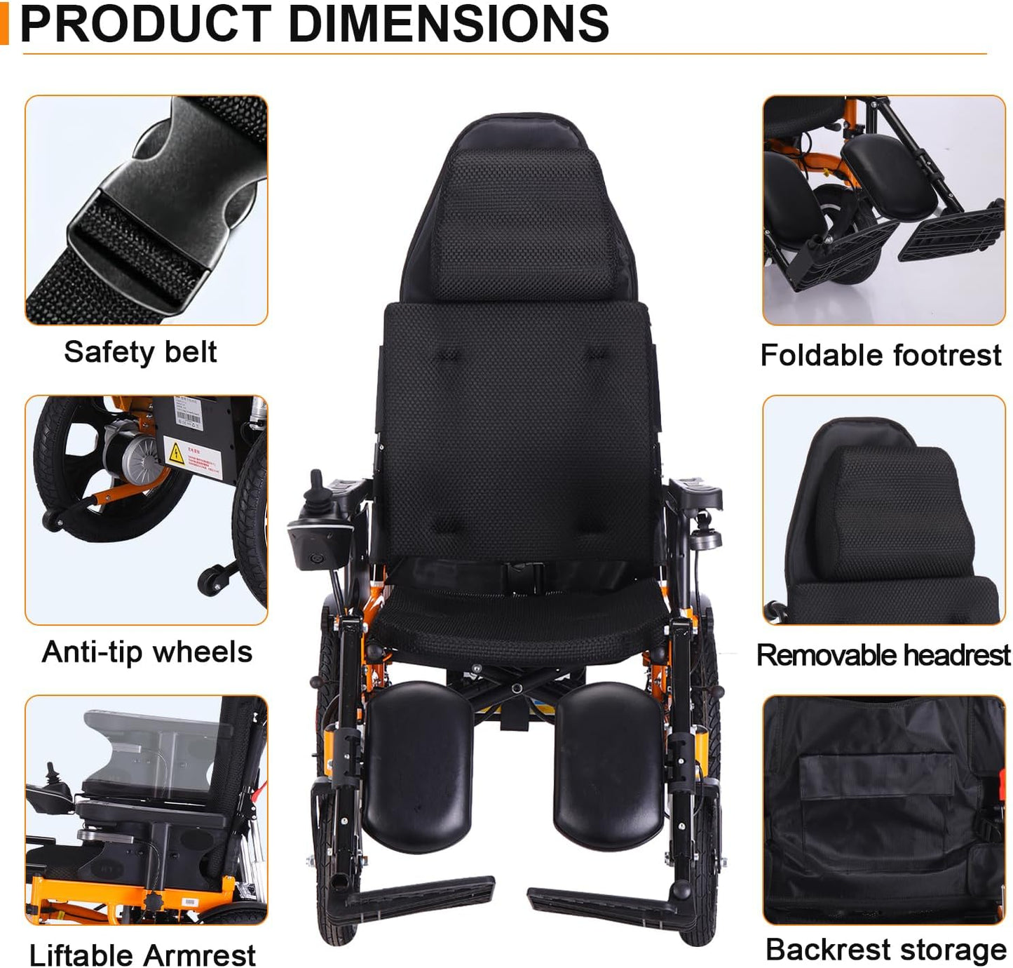 Electric Wheelchair I 20”Widen Seat Electric Wheelchairs for Adults I 20 Miles Long Travel Range I 500W Portable Power Wheelchair I Model M329910A